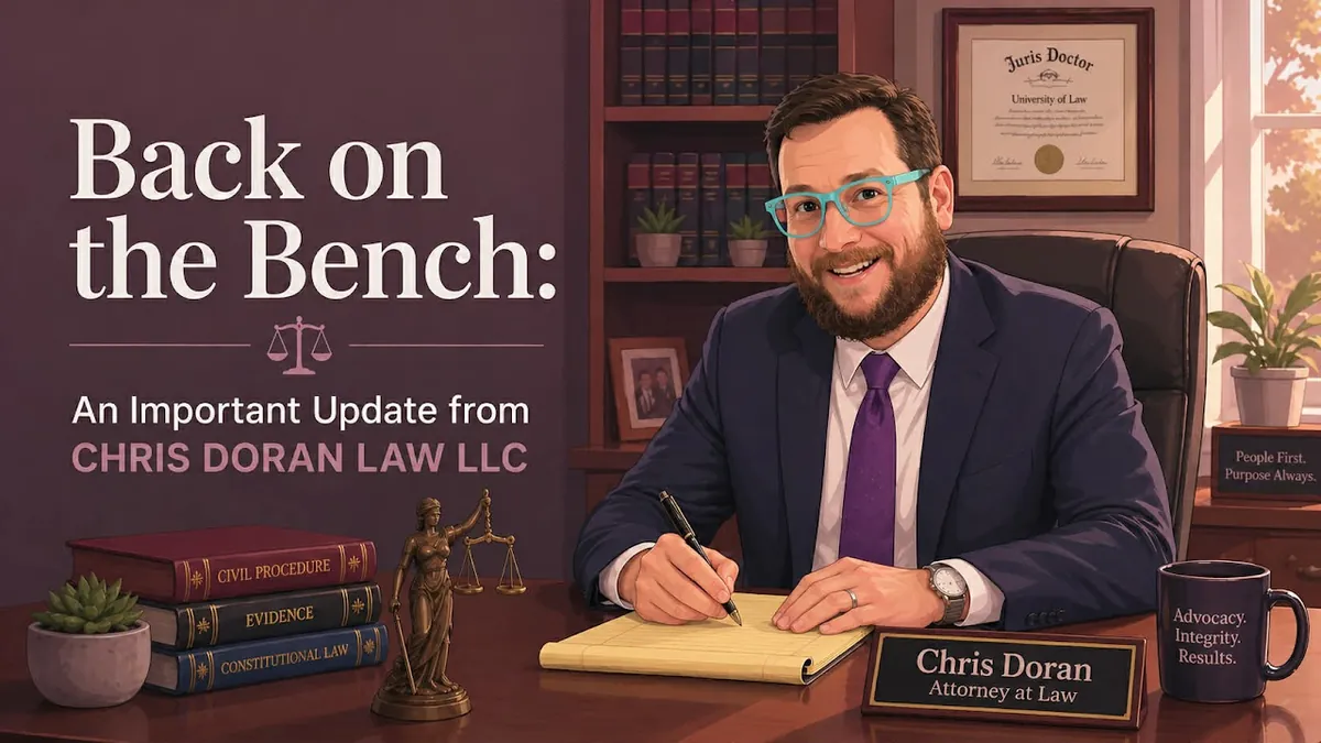 Back on the Bench: An Important Update from Chris Doran Law LLC