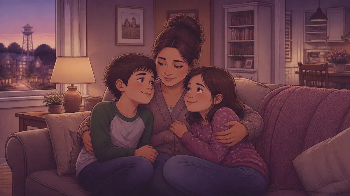 Warm, hopeful family at home feeling safe and secure
