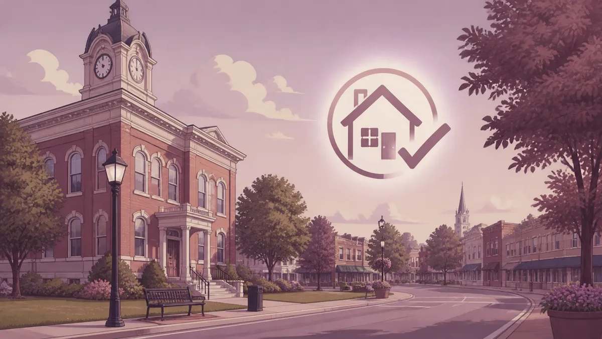 Peaceful street in an Indiana town representing a successful adoption