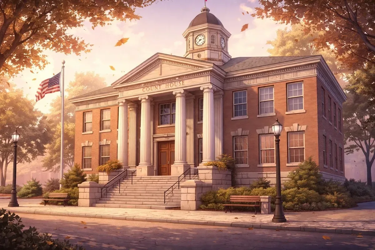 Jennings County Courthouse in Vernon, Indiana, where divorce documents are filed