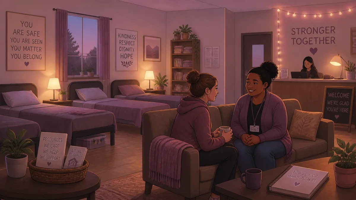 A cozy and safe community shelter interior