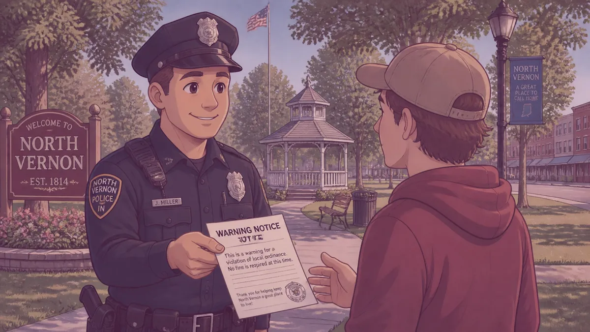 A police officer giving a warning notice to a person in a public park