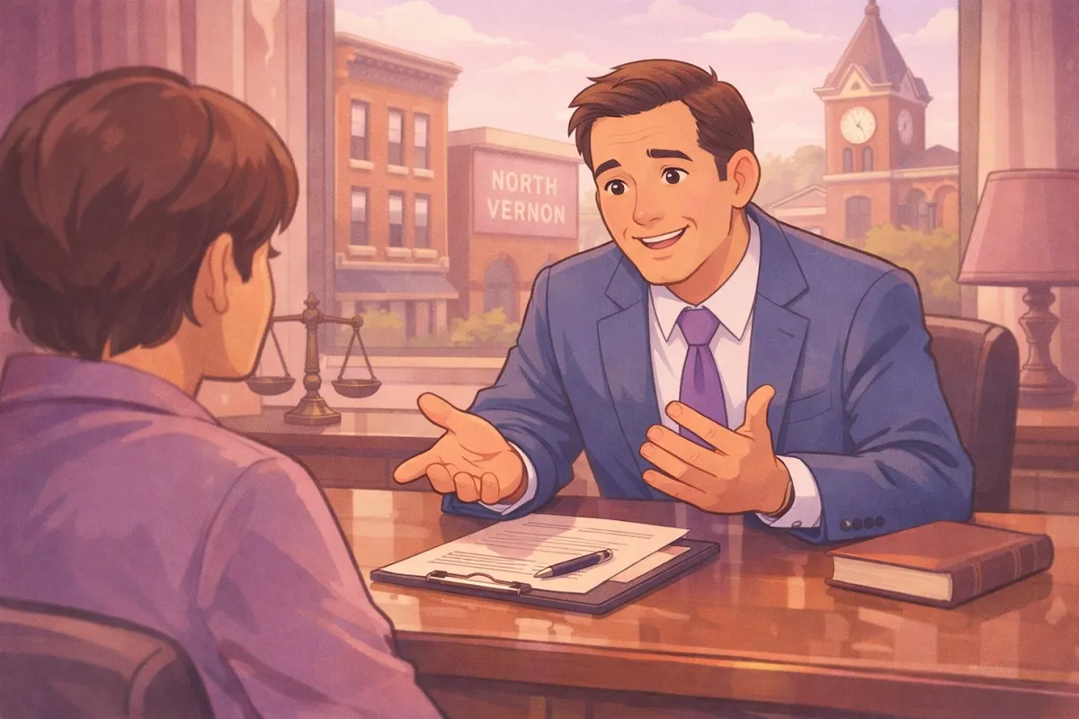 A supportive attorney in North Vernon Indiana discussing custody options with a parent
