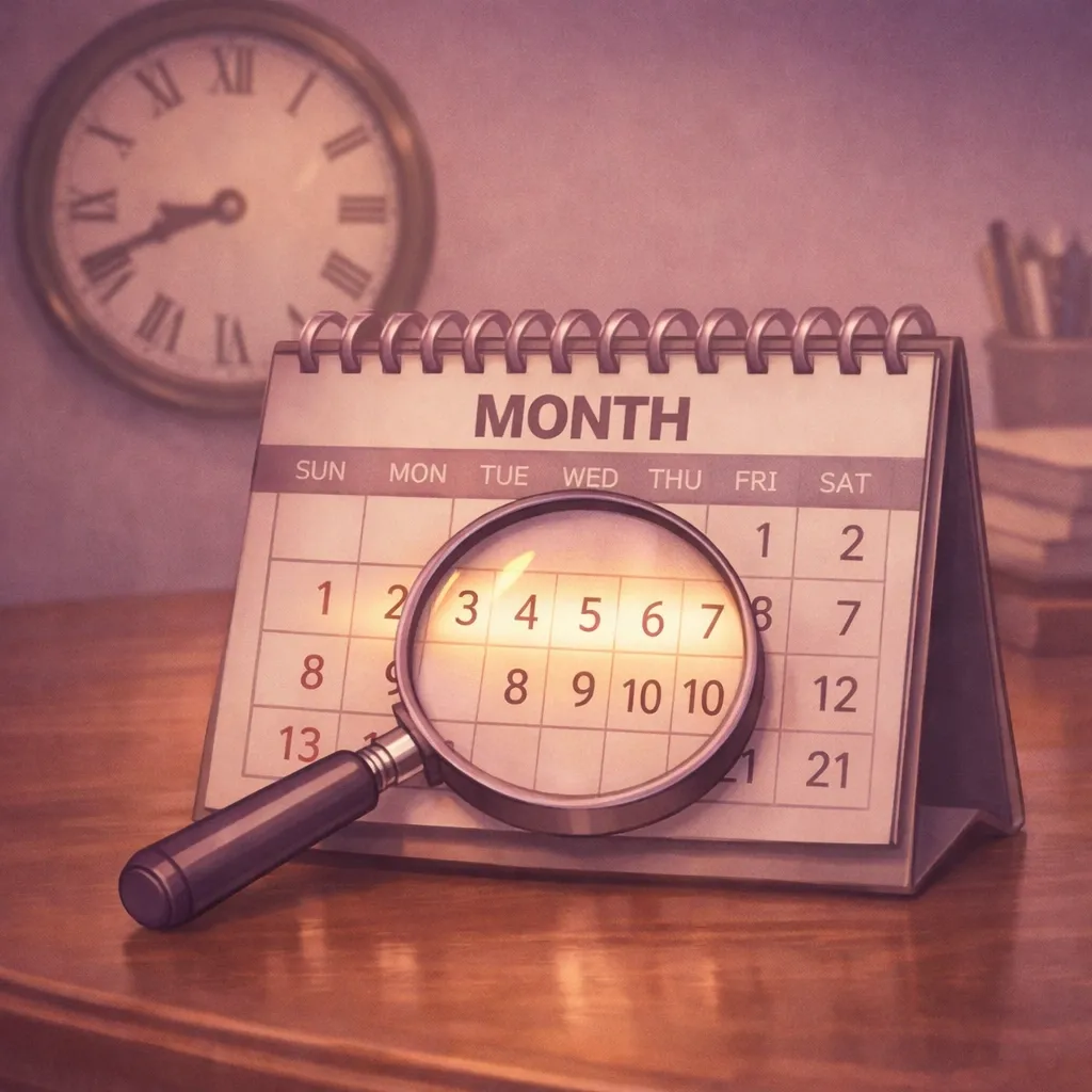 Desk calendar and clock representing the 10-day pay or quit deadline for Jennings County evictions