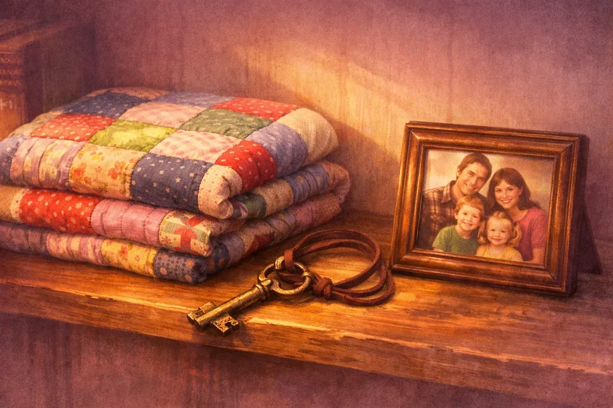 Family heirlooms and photos on a shelf, symbolizing assets protected by a North Vernon estate plan