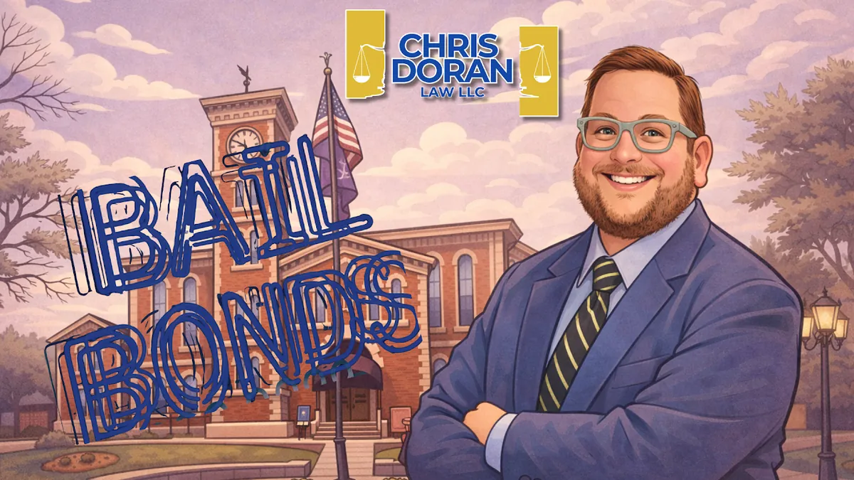 Chris Doran outside the Jennings County Courthouse in Vernon